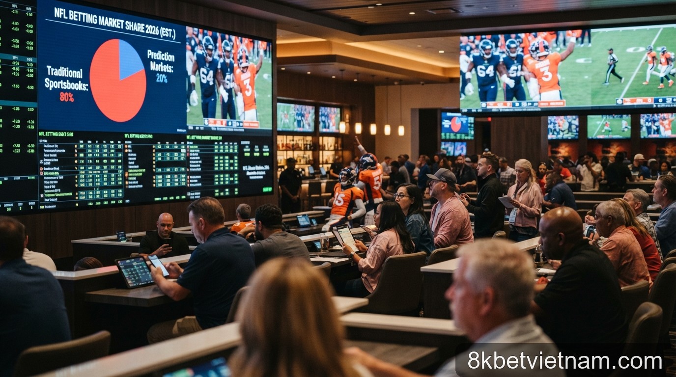 Thị trường dự đoán (Prediction Markets) vs. Nhà cái truyền thống: Tại sao con số 80% thị phần NFL vẫn là 'thành trì' vững chắc?